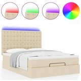  Otomanski krevet s madracem i LED krem 140x190 cm tkanine | shoptok.hr