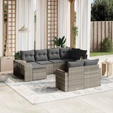 10-dijelni set vrtnih sofa poliratan s jastucima svijetlosivi | shoptok.hr