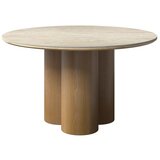 Bessagi Home Jedilna Miza Kiano, Naravne Barve, Porcelan, Ø 130cm | Shoptok.si
