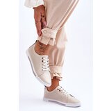 S. BARSKI Women's Beige Leather Cut-Out Sneakers S.Barski LR952 | shoptok.hr