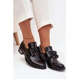 Zazoo Patent Leather Women's Low Heel Shoes with Bow 1399 Black | Shoptok.si