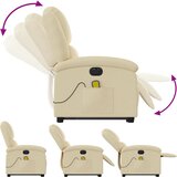  Električni masažni naslonjač na podizanje od tkanine krem | Eponuda.com