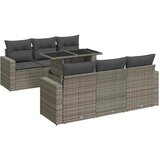 vidaXL Vrtna sedežna garnitura 7-delna z blazinami siv poli ratan, (21782175) | Shoptok.si