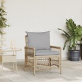 vidaXL Vrtna stolica s jastučićima Bež 60x70x78 cm Poli ratan | shoptok.hr