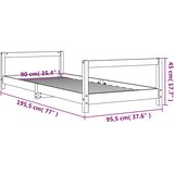  Okvir za dječji krevet crni 90 x 190 cm od masivne borovine | shoptok.hr
