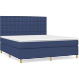  Box spring postelja z vzmetnico modra 160x200 cm blago, (20897176) | Shoptok.si