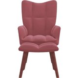  Stol za sproščanje s stolčkom roza žamet, (20821697) | Shoptok.si