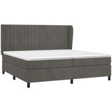  Box spring postelja z vzmetnico temno siva 200x200 cm žamet, (20726953) | Shoptok.si