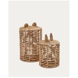 Kave Home Otroške škatle za shranjevanje v kompletu 2 ks iz vodne hijacinte v naravni barvi ø 30x50 cm Venezia – | Shoptok.si