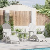 vidaXL Adirondack Stoli s Oslonci za Noge 2 kosa Bela HDPE | Shoptok.si