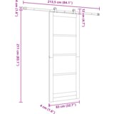 vidaXL klizna vrata s hardverskim setom "ORKDAL" Bijela 83x211 cm | shoptok.hr