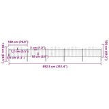  Vrtna ograda s vrhom koplja Čelik 892,5 x 150 cm Crna | shoptok.hr