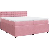  Krevet s oprugama i madracem ružičasti 200x200 cm baršunasti | shoptok.hr