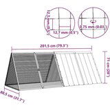 vidaXL Kletka za zajce antracit 201,5x80,5x71 cm pocinkano jeklo | Shoptok.si