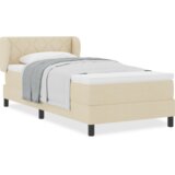  Kutna Postelja s Madracem Krem 100x200 cm Tkanina | shoptok.hr