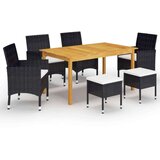  7-dijelni vrtni blagovaonski set crni | shoptok.hr