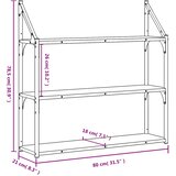  Zidna polica s 3 razine dimljenog hrasta 80x21x78,5 cm drvena | shoptok.hr