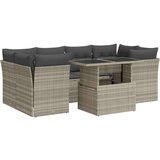 vidaXL 7-dijelni set vrtnih sofa svjetlosivi od poliratana | shoptok.hr