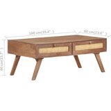  Stolić za kavu 100 x 60 x 40 cm od masivnog drva manga | Eponuda.ba