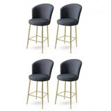 Hanah home set barskih stolica Fora, 4 dijela, antracit-zlatna | Eponuda.ba
