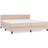  Box spring postelja z vzmetnico kapučino 200x200 cm um. usnje, (20900235) | Shoptok.si