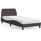 vidaXL Postelja z vzmetnico temno rjava 80x200 cm blago Cene