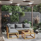The Living Store Vrtna sedežna garnitura z blazinami 5-delna trden akacijev les - Vrtna Garnitura, (21468209) | Shoptok.si
