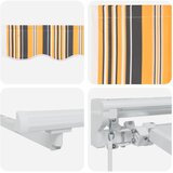  Ručno sklopiva tenda Žuta, siva i bijela 4 × 3,5 m | shoptok.hr