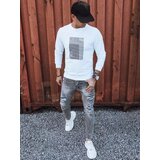 DStreet Bluza męska z nadrukiem biała | Shoptok.si