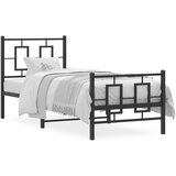 vidaXL Metalni okvir kreveta uzglavlje i podnožje crni 80x200 cm | shoptok.hr