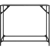  Konzolni stol s crnom staklenom površinom 98x35x81 cm čelični | Eponuda.com