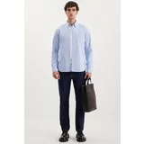 GRIMELANGE Cliff Oxford Regular Blue Single Shirt