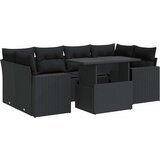 Maison Chic Seti vrtnega pohištva - Vrtna garnitura - Vrtni pohištvo set 7-delna z blazinami črn poli ratan, (21801402) | Shoptok.si