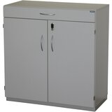 eurokraft pro Omara za pripomočke z urejevalno mizo, VxŠxG 942 x 913 x 440 mm, z zaklepanjem, svetlo siva RAL 7035 | Shoptok.si