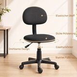  Uredska stolica bez naslona za ruke podesiva visina s kotačićima okretnim za 360° niski naslon crna | shoptok.hr