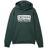 Tom Tailor Sweater majica tamno zelena / bijela