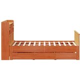  Knjižna postelja brez vzmetnice vošč. rjava 150x200 cm borovina, (21608235) | Shoptok.si