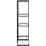 vidaXL Stojalo za rože 4-nadstropno 43x22x76 cm črna kovina | Shoptok.si