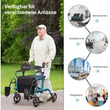 Proizvodi za tijelo 2-u-1 Rolator za starije osobe, sklopivo medicinsko pomagalo za hodanje sa sjedalom, reverzibilni naslon, plava | shoptok.hr