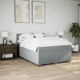  Krevet box spring s madracem svjetlosivi 140x200 cm od tkanine | shoptok.hr