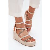 Boto Women's Wedge Sandals With Decoration On Straps Beige Lunara | ePonuda.com