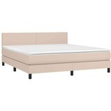  Box spring postelja z vzmetnico kapučino 180x200cm umetno usnje, (20895598) | Shoptok.si