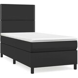  Krevet s oprugama i madracem crni 100x200 cm od umjetne kože | shoptok.hr