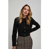Marisse Plain Black Shirt With Decorative Buttons Cene
