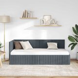  Kutni okvir kreveta Tamno siva 90 cm x 200 cm Baršun | shoptok.hr