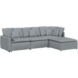  Modularna sofa s podnožjem i jastucima, tkanina, svijetlo siva | Eponuda.com