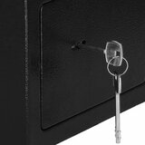 springos metalni sef s ključem 23 x 17 x 17 cm, crni | shoptok.hr