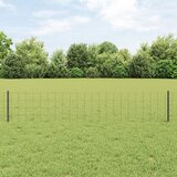 vidaXL evropska ograja s 5 U stebrički siva 0.4x10 m jeklo | Shoptok.si