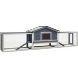 vidaXL Kavez za zečeve sivi 310x70x87 cm masivna borovina i jelovina | shoptok.hr