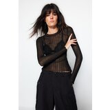 Trendyol Black Sheer Look Turtleneck Knitwear Sweater Cene
